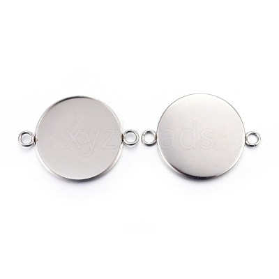 Tarnish Resistant 304 Stainless Steel Cabochon Connector Settings X-STAS-F191-15P-I-1