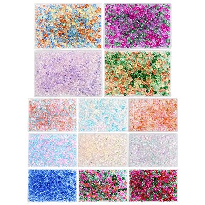 6 Styles Gradient Color Transparent Painted Glass Beads Strands DGLA-YW0001-28A-1