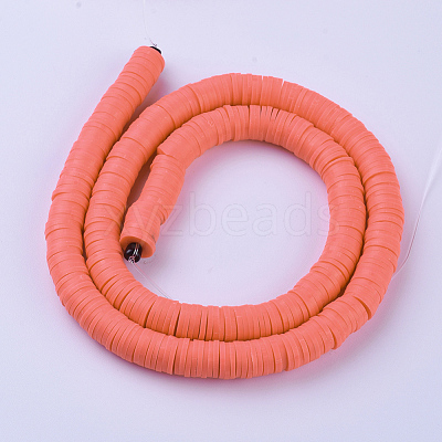 Flat Round Handmade Polymer Clay Beads CLAY-R067-8.0mm-14-1