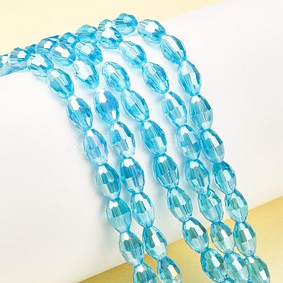 Glass Beads Strands X-GC6X9MMC20Y-AB-1