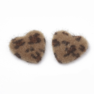 Faux Mink Fur Covered Cabochons WOVE-N006-12B-1