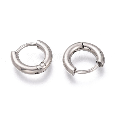 Tarnish Resistant 201 Stainless Steel Huggie Hoop Earrings EJEW-O095-05-18-1
