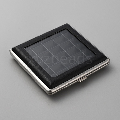 30 Grids Square PU Leather Diamond Display Boxes CON-WH0085-60-1