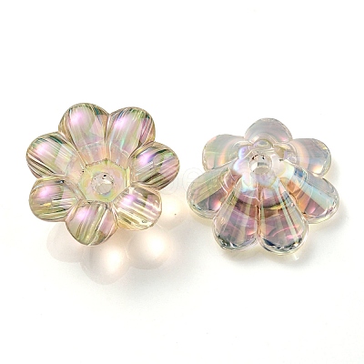 UV Plating Rainbow Iridescent Acrylic Beads OACR-P010-04A-1