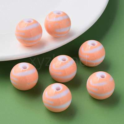 Opaque Striped Acrylic Beads MACR-S373-27B-08-1
