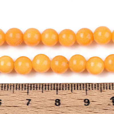 Dyed Natural Mashan Jade Round Beads Strands G-T139-6mm-67A-1