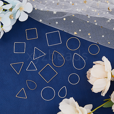 96Pcs 16 Style Brass Linking Rings KK-FH0006-98-1