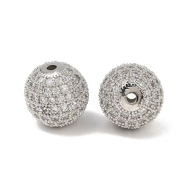 CZ Brass Micro Pave Cubic Zirconia Round Beads ZIRC-L017-05P-1