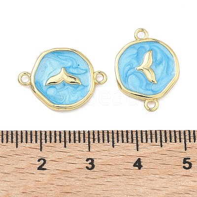 Ocean Brass Enamel Connector Charms KK-C251-05G-02A-1