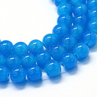 Baking Paint Imitation Jade Glass Round Bead Strands LS-DGLA-Q021-10mm-13-1