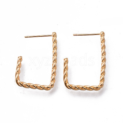 Brass Clear Micro Pave Cubic Zirconia Stud Earrings KK-N232-192-NF-1