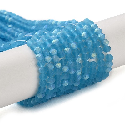 Imitation Jade Glass Beads Strands EGLA-A034-T2mm-MB08-1
