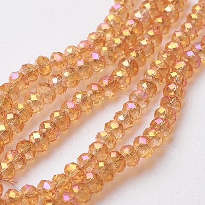 Electroplate Glass Beads Strands EGLA-F124-FR-B02-1