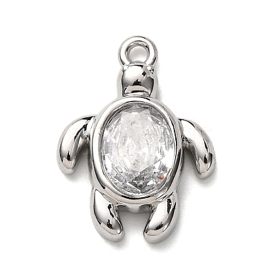 Brass with Cubic Zirconia Pendants KK-C119-11P-1