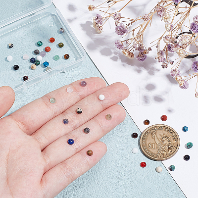 40Pcs 20 Styles Natural Mixed Gemstone Cabochons G-PH0002-55-1