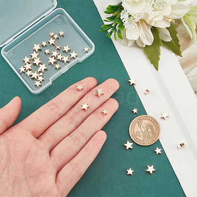 80Pcs 4 Style Brass Beads KK-PH0010-34-1