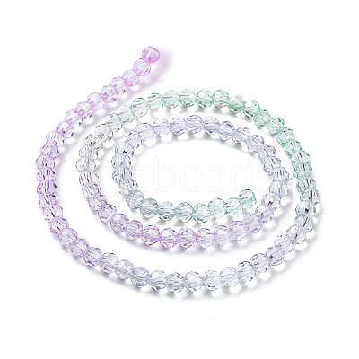 10 Strands Transparent Gradient Color Glass Beads Strands GLAA-CJ0002-09A-1