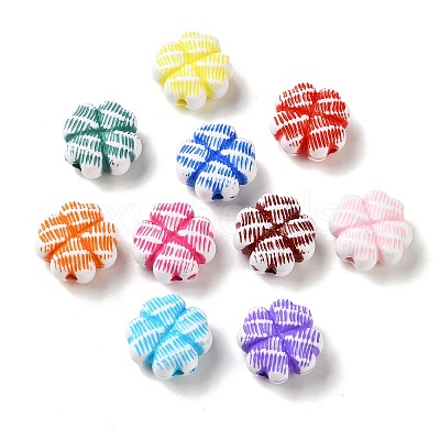 Opaque Two Tone Acrylic Beads OACR-P034-03A-M-1