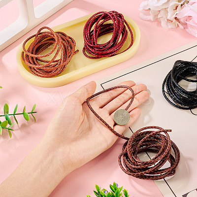 10 Yards 4 Colors Braided Leather Cord WL-TA0001-03-1