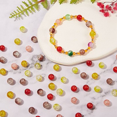 300Pcs 6 Colors Spray Painted Crackle Glass Beads CCG-SZ0001-11B-1