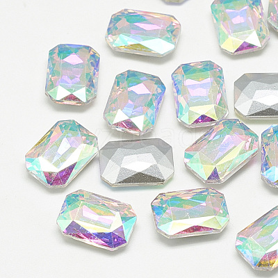 Pointed Back Glass Rhinestone Cabochons RGLA-T079-8x10mm-05-1