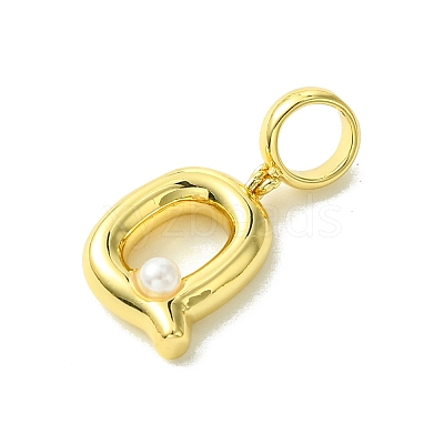 Rack Plating Brass with ABS Plastic Pearl European Dangle Charms KK-G501-02Q-G-1