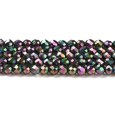 Electroplate Glass Beads Strands GLAA-H021-01A-FP14-1