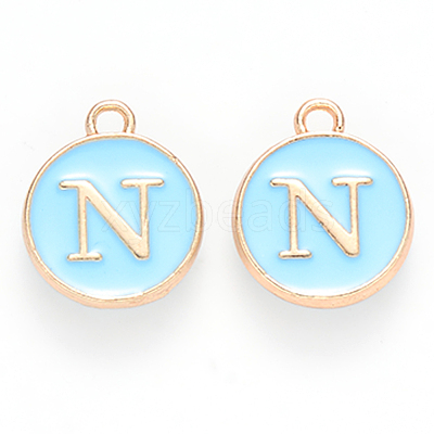 Golden Plated Alloy Enamel Charms ENAM-S118-04N-1