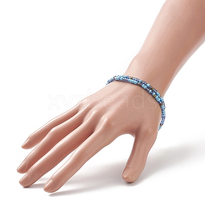 Glass Seed Beaded Two Loops Wrap Bracelet for Women BJEW-JB09216-1