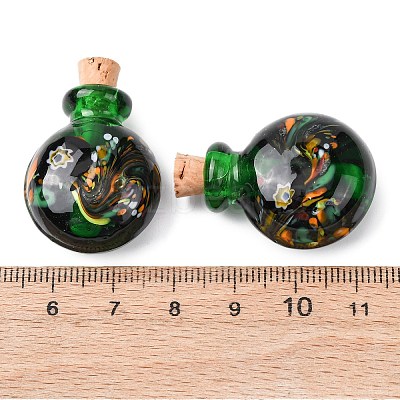 Handmade Lampwork Perfume Bottle Pendants LAMP-H072-01A-1