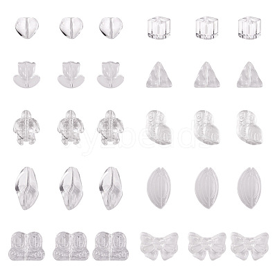 64Pcs Gradient Color Transparent Glass Beads GLAA-TA0003-48A-1