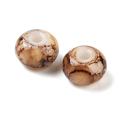 Opaque Spray Painted Glass Beads GLAA-G118-01S-1