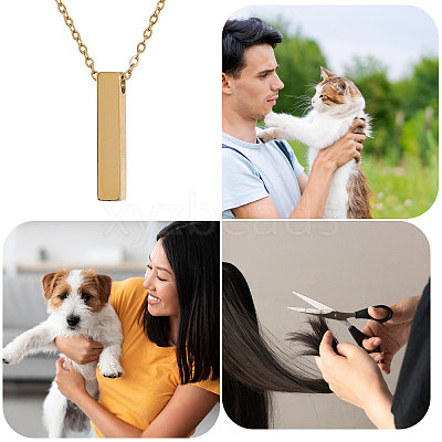 304 Stainless Steel Rectangle Pendant Urn Ashes Necklaces NJEW-WH0036-031G-1