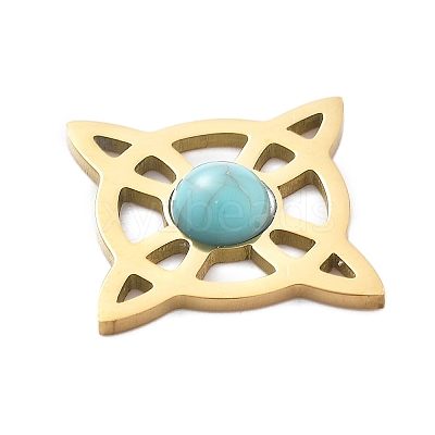 Synthetic Turquoise Pendants STAS-I327-14G-01-1