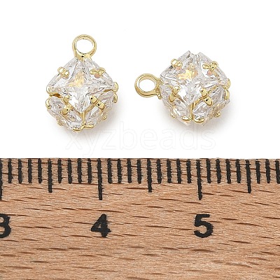 Brass Pave Clear Cubic Zirconia Charms CU-CBAD360-08G-02-1