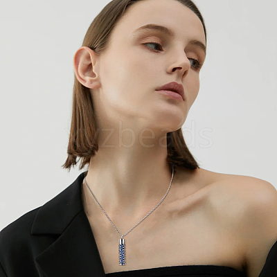 2 Styles 304 Stainless Steel Box Chain Hollow Column Perfume Bottle Pendant Necklaces NJEW-FH0001-19-1