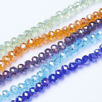 Electroplate Glass Beads Strands EGLA-A044-T4mm-B-M-1