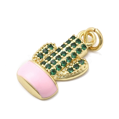 Brass Micro Pave Cubic Zirconia Pendants KK-A278-01A-02G-1