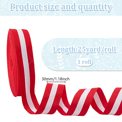 25 Yards Polyester Striped Ribbons OCOR-GO0001-29E-1