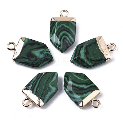 Synthetic Malachite Pointed Pendants G-N326-34G-1