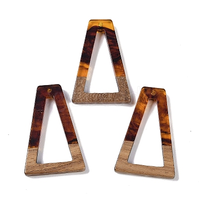 Resin & Wood Pendants WOOD-F015-10G-1