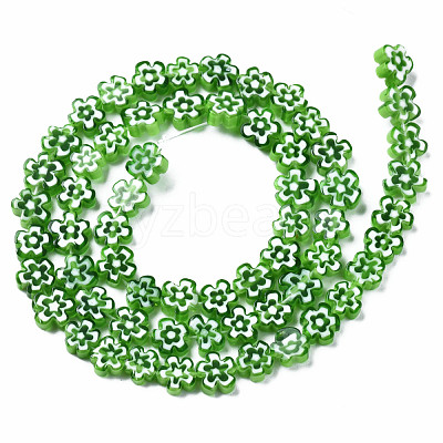 Handmade Millefiori Glass Bead Strands LAMP-J035-6mm-26-1