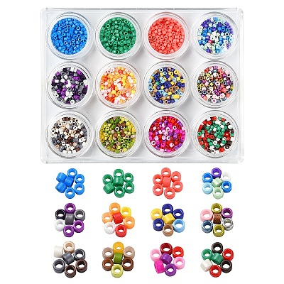 60G 12 Colors Baking Paint Glass Seed Beads SEED-YW0002-92-1