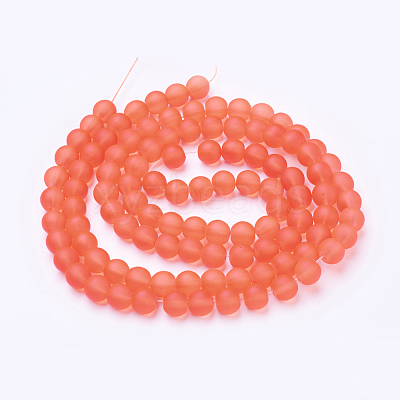 Baking Paint Transparent Glass Bead Strands GLAA-S031-8mm-27-1