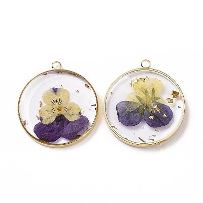 Transparent Clear Epoxy Resin Pendants RESI-L036-12G-07-1