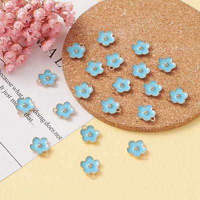 Light Gold Plated Alloy Enamel Pendants ENAM-YW0002-20C-1