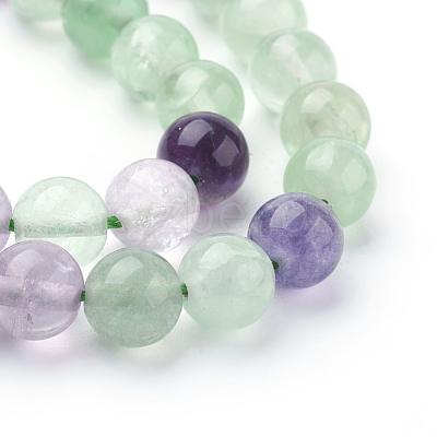 Natural Fluorite Beads Strands X-G-E112-8mm-18-1