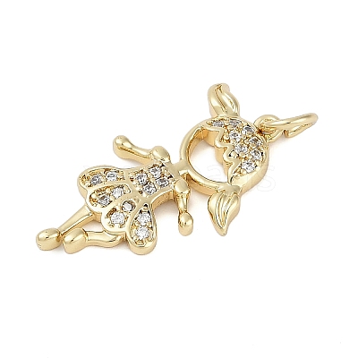 Rack Plating Brass Micro Pave Cubic Zirconia Pendant KK-H509-28G-1