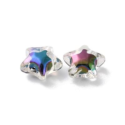 UV Plating Rainbow Iridescent Acrylic Beads OACR-H112-20B-1