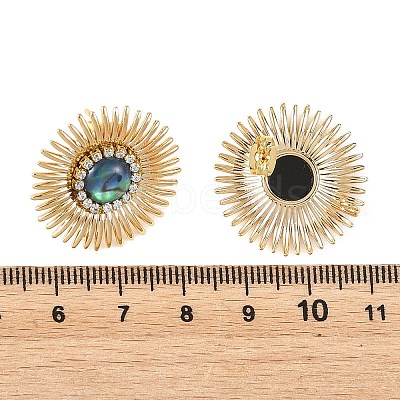 Paua Shell & Brass Stud Earrings for Women EJEW-JE07473-02-1